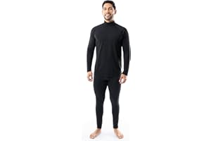 Fruit of the Loom Men's Sueded Jersey Mock Neck Thermal Underwear Base Layer Set