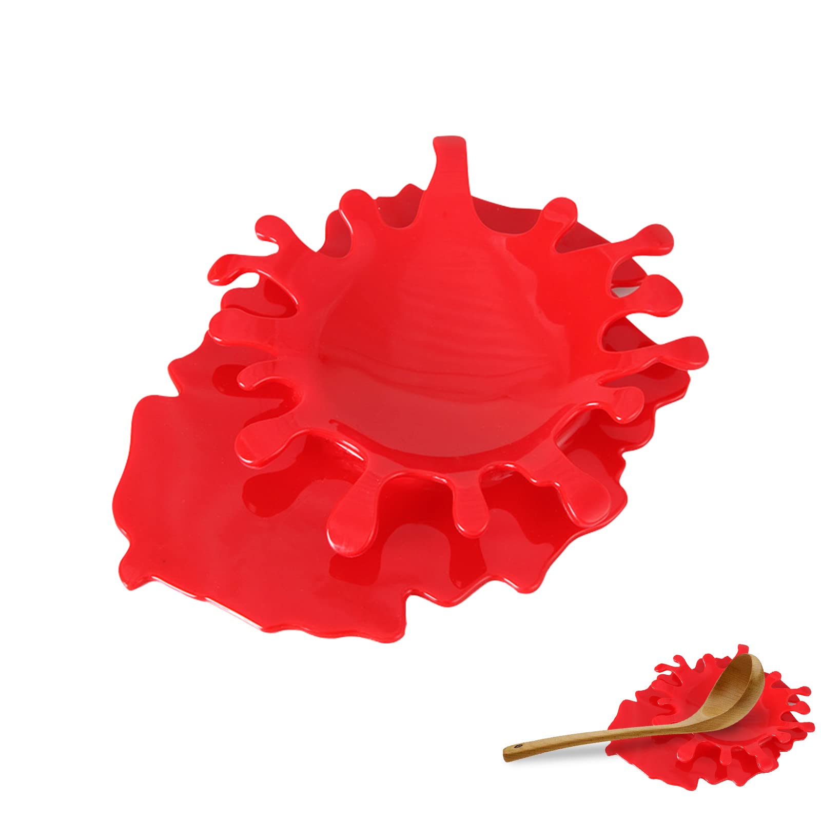 Silicone Splash Spoon Holder Rest Spilled Ketchup Shape Holders Cooking Spoon Rest for Kitchen Cup Creative Holder