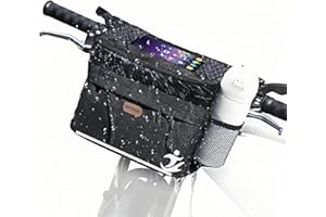 GOTINSN Bike Basket front Bag, Bicycle Insulated Handlebar Bag with Touch Screen Phone Holder Frame Tube Bag 5L Storage Bag Keep Cooling with Mesh Pockets for Riding Picnic Camping