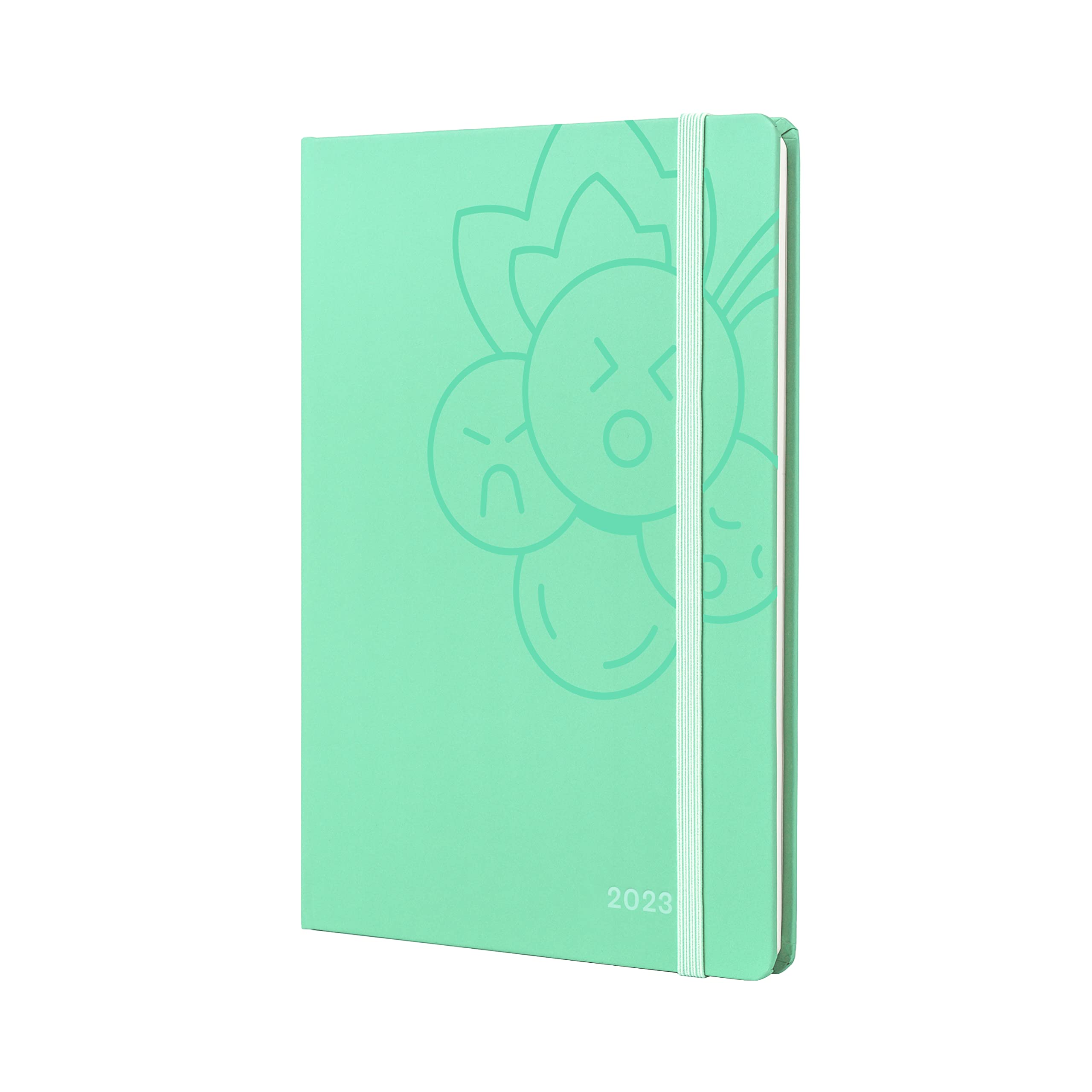 Jumble & Co Moodler Icon Week to View 2023 Diary, Size A5, Sour Grape Teal Green - Weekly Journal with dotted pages