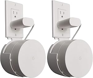 Dot Genie Google WiFi Outlet Holder Mount [Pro Version]: The Strongest, Most Versatile and Attractive Mount Stand Holder for Google WiFi. Great for Home and Businesses! Still No Screws! (1-Pack)