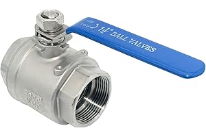 VARMHUS NPT Female 316 Stainless Steel Full Port Ball Valve Vinyl Handle WOG1000 (1-1/2")