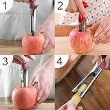 Asdirne Apple Corer Remover with ABS Handle Serrated Blade 17.5cm Red view 5
