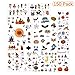 Halloween Temporary Tattoos for Kids - 150 Assorted Treat or Trick Halloween Fake Tattoo Stickers with Waterproof Cute Designs Pumpkin Ghost Monster for Girls Boys Children Party Favors Decor Goodies