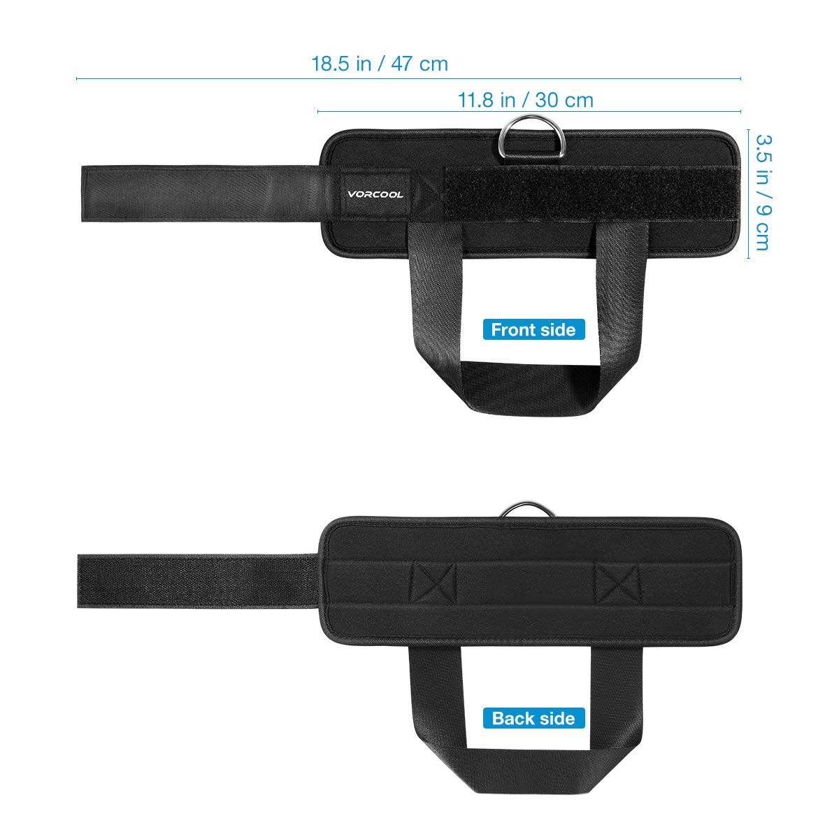 VORCOOL Fitness Fußschlaufen D-Ring Fußmanschetten für Gym Kabelzug Maschinen (Schwarz)