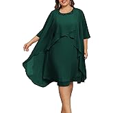 Hanna Nikole Womens Plus Size Dress with Jacket 2 Piece Wedding Guest Dresses Flowy Mother of The Bride Dress