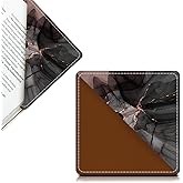 AFYEWKC Cute Leather Bookmarks, Fun Triangle Making Corner Bookmark, Book Accessories for Reading Book Lovers, Unbreakable Page Markers for Women Men Pink Black Marble