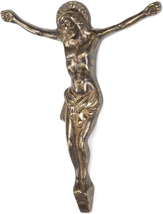 Kruzifix im Nostalgie anitk Stil Kreuz Eisen 26cm Jesus Eisen Deko iron
