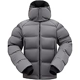 fit space Men's Thickened Down Jacket Super Warm Winter Puffer Jacket Snow Coat with Detachable Hood Waterproof Windproof