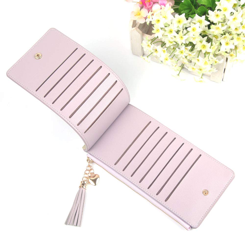 Women\'s Wallet with RFID Blocking, Leather Large Capacity Clutch Wallet Ladies Credit Card Holder Organizer (Purple)