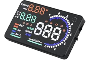 VGEBY 5.5'' OBD II Car HUD Auto Windshied Reflective Screen Speed Display Hud Display Car Hud Screen Heads-Up Display Speedometer Fusion 2016