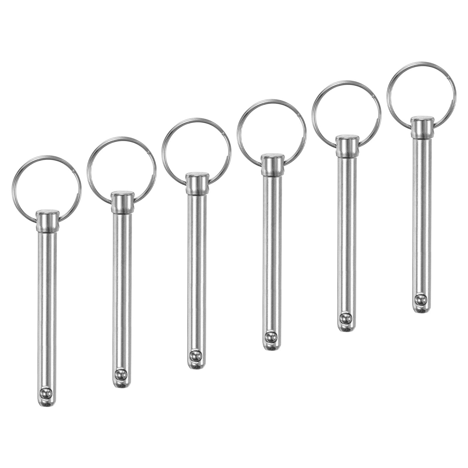 M METERXITY 6-Pack Quick Release Pins, 5/16" [8mm] Diameter, 2.56" [65mm] Usage Length Bimini Top Pin for Shipbuilding/Boat/Trailer, 2.83" [72mm] Total Length Carbon Steel Hardware Pins