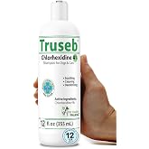 Truseb Topical Chlorhexidine 4% Shampoo for Dogs, Cats &amp; Horses (12 oz)- with Aloe for Cleansing (Chlorhexidine 4% Shampoo, 12 oz)