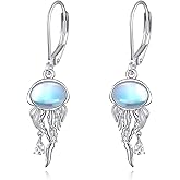 VONALA Mermaid Earrings 925 Sterling Silver Sea Turtle Starfish Earrings Heart Little Mermaid Dangling Dangle Earrings Ocean Jewelry Gift for Women