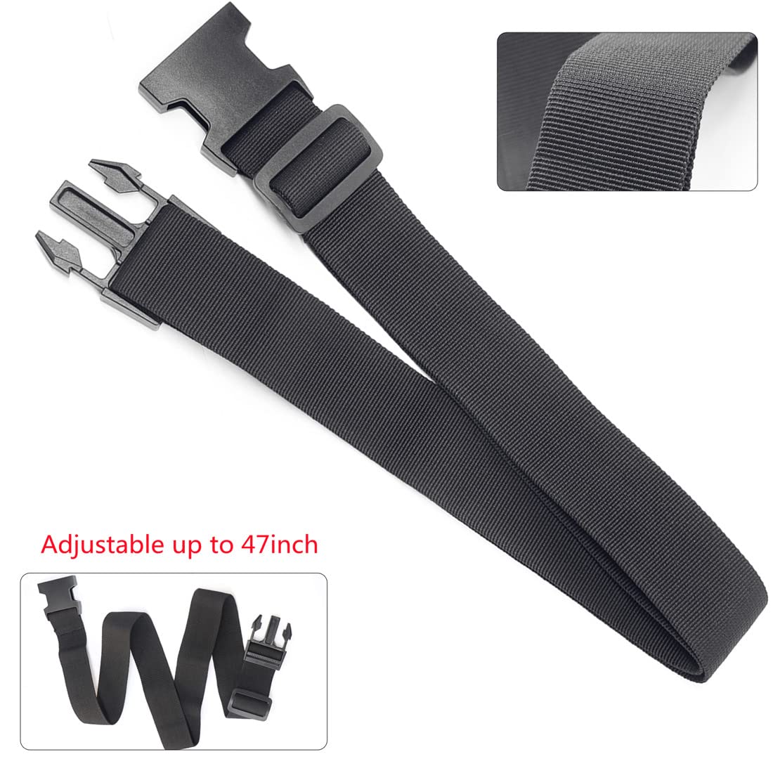 Luggage Straps for Suitcases TSA Approved, Travel Accessories to Connect Two Suitcase, Add Bag Luggage Straps for Carry On Your 3 Luggages Adjustable Buckle Belt, 2Pack Black