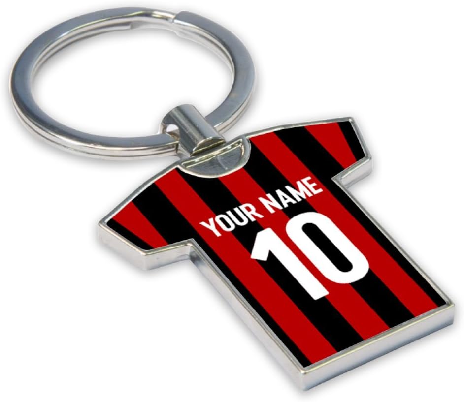 UKSoccershop Personalised AC Milan Key Ring