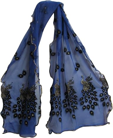 royal blue sheer shawl