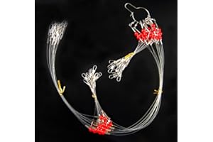 JSHANMEI Fishing Leaders Saltwater Tackle Surf Fishing Rigs High Strength Fishing Wire Leader Line Rig with Swivels Snap for Lures Bait Hooks