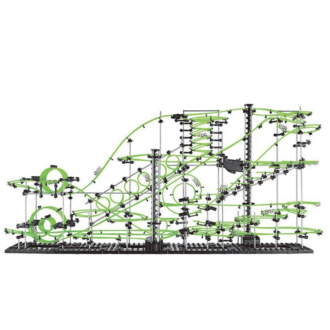 1337 Pieces Marble Run Set Toys with 3 Steel Balls Glow in The Dark, Marble Maze Game Marble Roller Coaster Kit Educational Learning Building Blocks for Children