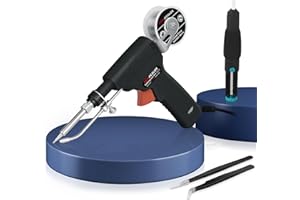 NEWACALOX Soldering Iron Kit Electric Solder Guns Set 80W Precision Electronics Tools for Jewelry Making, Stained Glass, PCB Wire Repair, Adjustable 500-896°F, One-Handheld Automatic Send Tin Feed