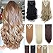 8Pcs 18 Clips 17-26 Inch Curly Straight Full Head Clip in on Hair Extensions Women Lady Hairpiece