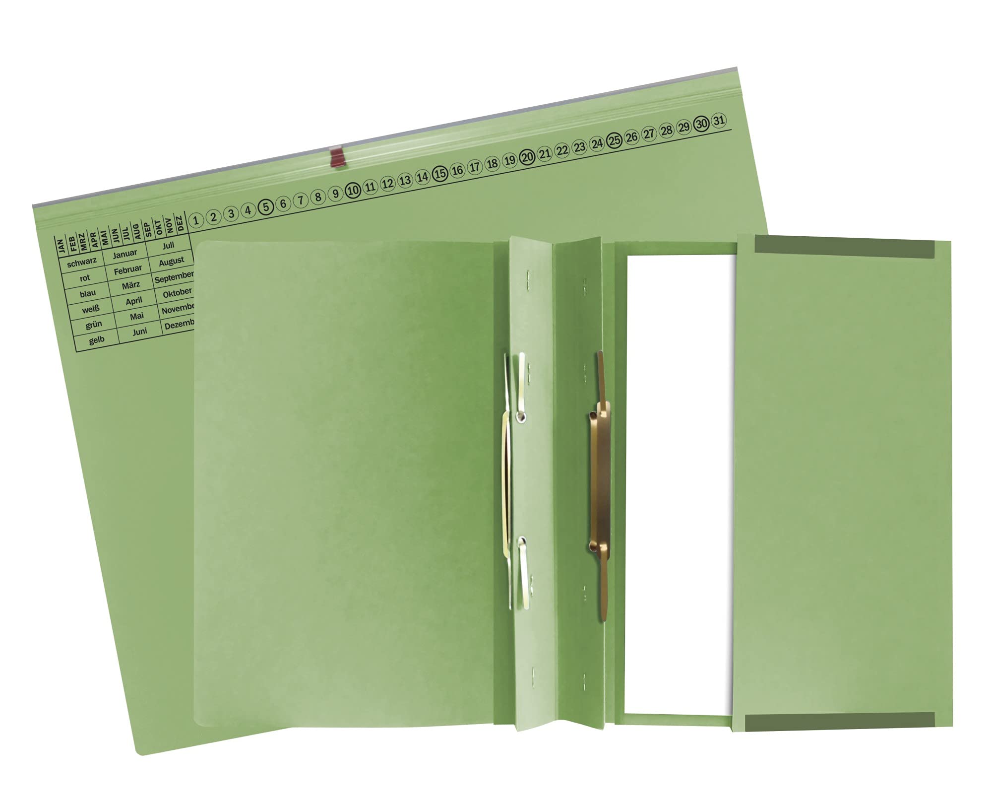 Exacompta - Ref. 370425B - box of 25 Exaflex folders 2 ply right green