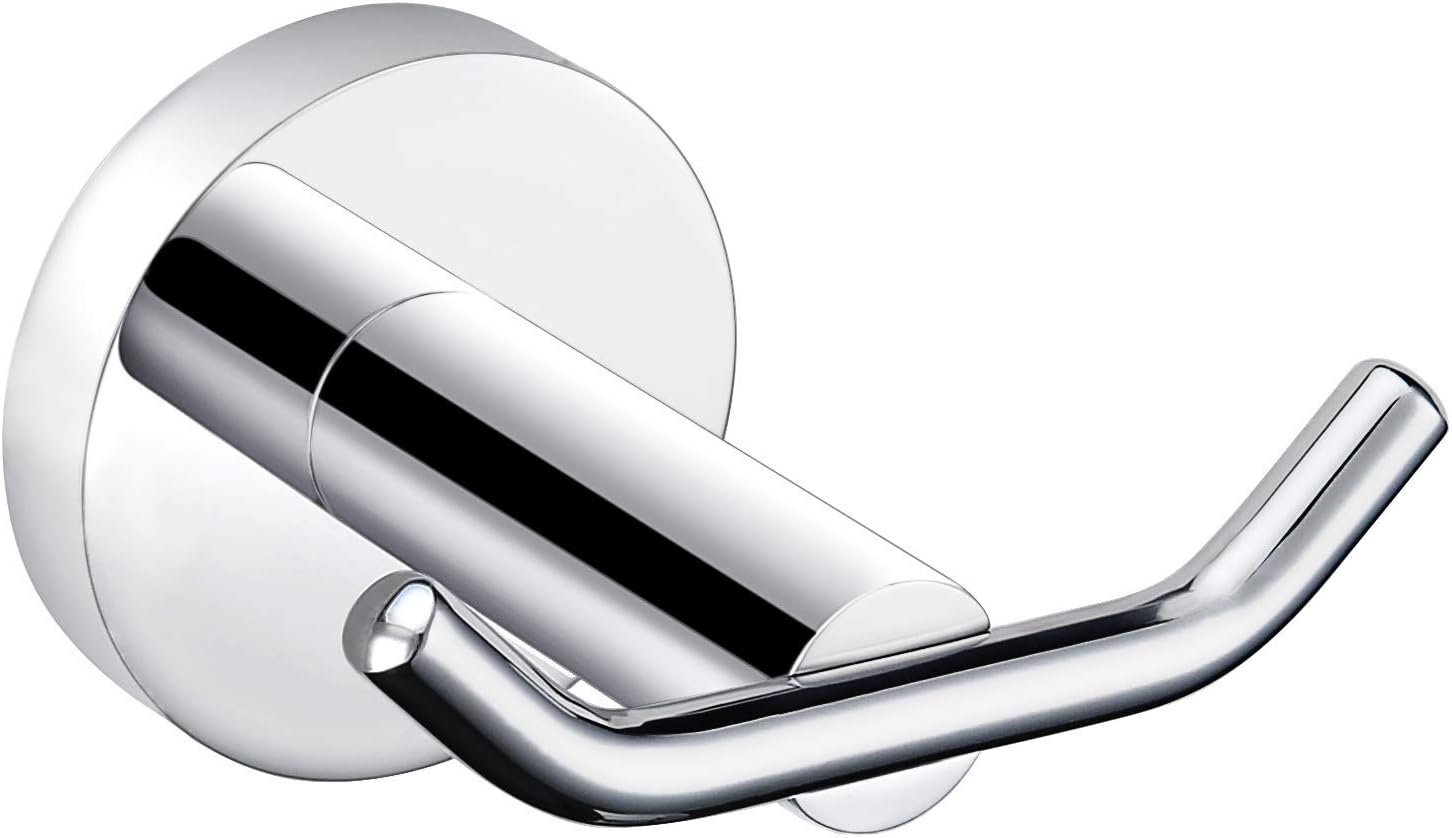 OKF Double Towel Robe Hook, Towel Hooks for Bathroom SUS304 Stainless Steel Wall Mounted Bath Kitchen Hooks Modern Chrome - - 