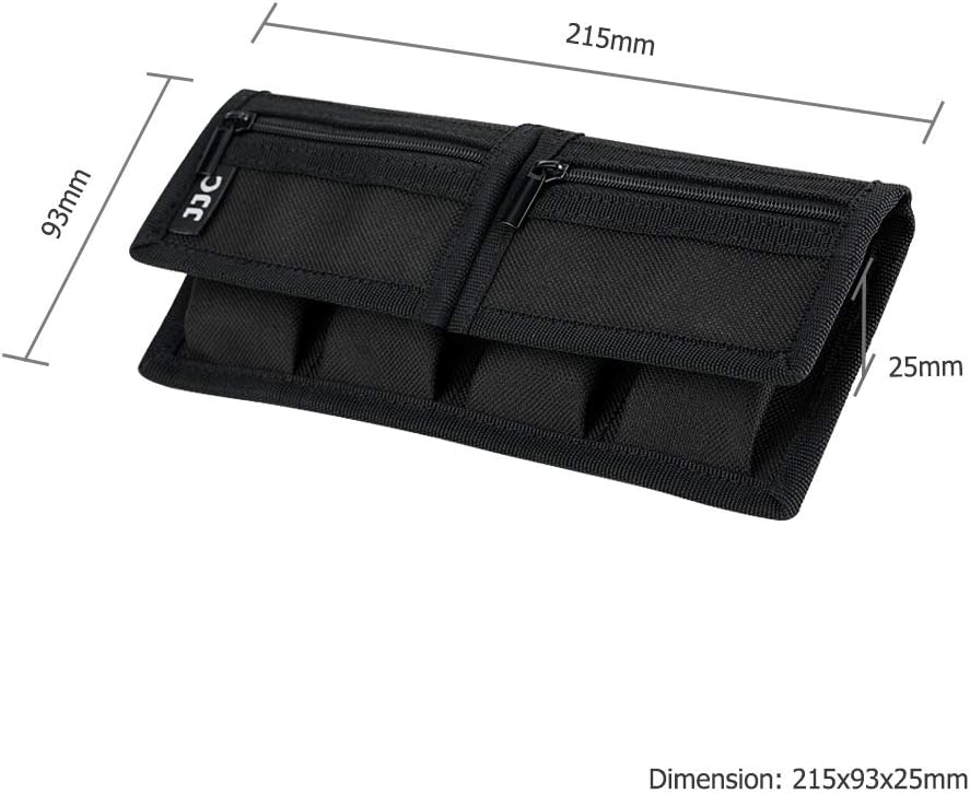 JJC Nylon Battery Pouch Camera Battery Case (4 Pocket) SD Memory Card Case for Canon EOS R 5D Mark IV 6D 7D 90D 80D Nikon Z6 Z7 D850 D800 D750 D7500 Sony A9 A7 A6600 A6100 SLR - Image 4
