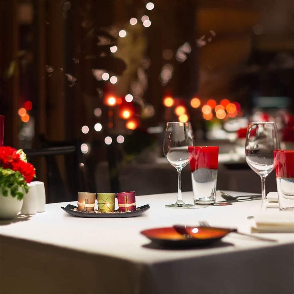 Lovecat Votive Glass Candlestick Cup Set, Natural Candlescape Tealight Holder Set, 3 Candleholder Cups with Wooden Tray Stones, Home Decor Candle Holders: Home & Kitchen