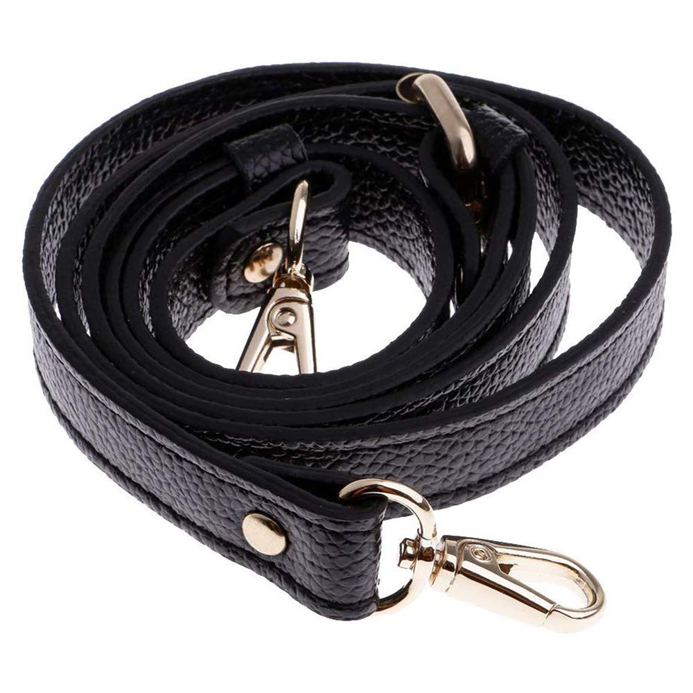 POFET 110-130cm Adjustable Genuine Leather Handbags Shoulder Bag Strap Handle Replacement Bag Accessories - Black