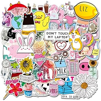 Sweetures vsco 145pcs Cute Sticker Lovely Stickers for Water Bottles,Hydro Flask,Fridge,Laptop,Skateboard,Bike,Luggage,Phone,Party Favors for Teenage Girls,Woman,Graffiti Decal-Waterproof