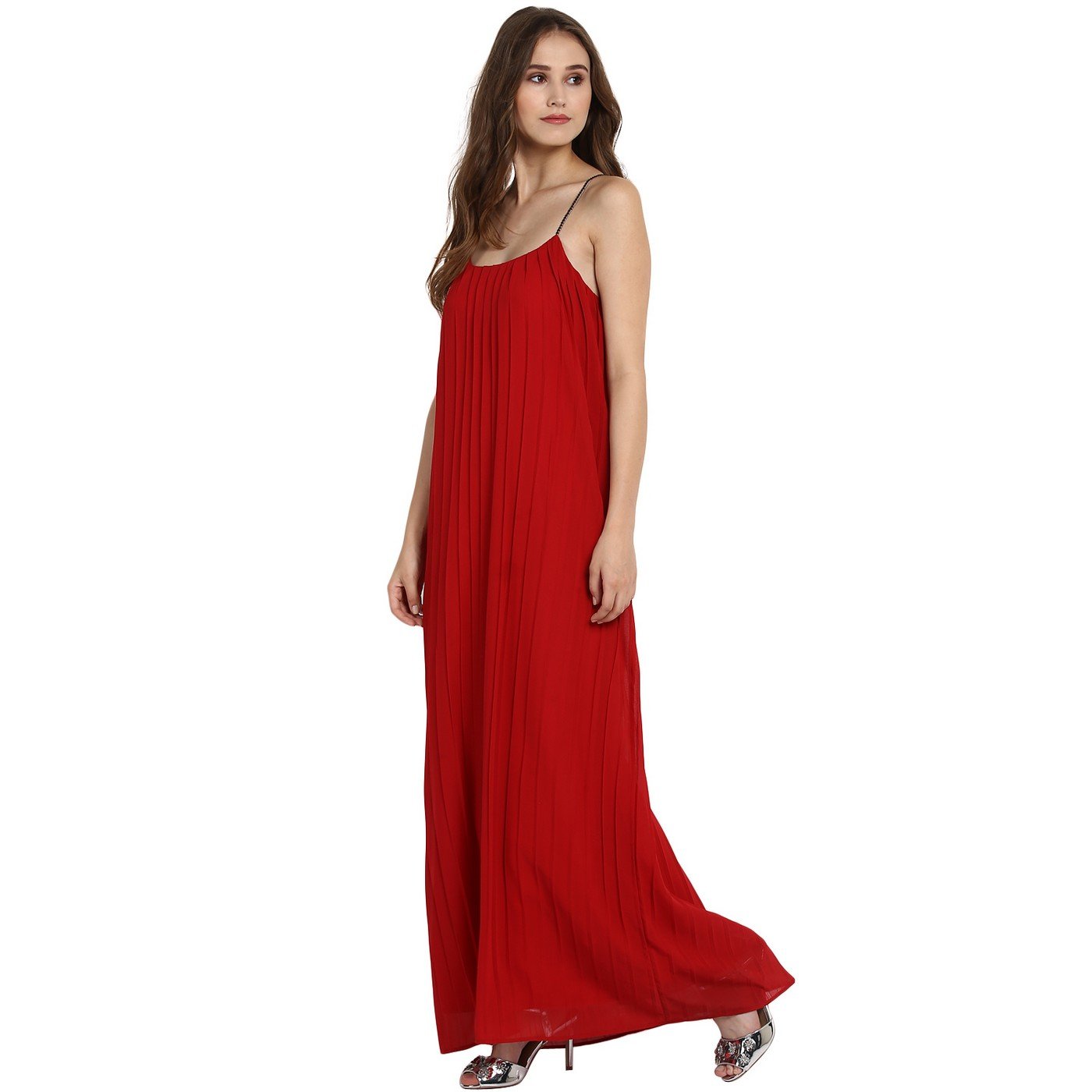kazo women's pleated maxi dress