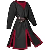 Fxbar Men'S Halloween Cosplay Costume Patchwork Tunic Long Sleeve Robe Stage Performance Coostume Masquerade Costume Party