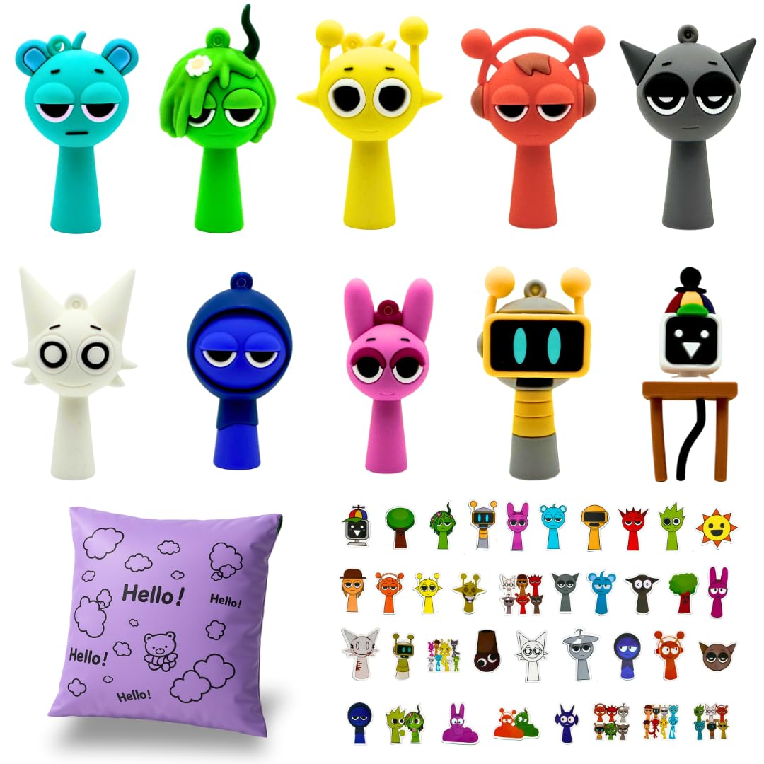 Photo 1 of VbStar Sprunki Toy Figures Set – Sky, Wenda, Mr. Fun Computer, Pinki, Simon & More – Collectible Phase 1 & 2 Action Figures, Kid-Favorite Mini Toys (10 pcs)