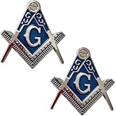 Freemason Car Emblem, Masonic Square &amp; Compass Auto Badge 3D Chrome Metal Decal for Car Truck SUV Motorcycle, Symbolic Mason Truck Motorcycle Decal Badge for Masonic Pride/Proud Mason/Freemason