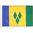 Saint Vincent Flag 18'' x 12'' cords - Vicentian SMALL flags 30 x 45cm - Banner 18x12 in - AZ FLAG