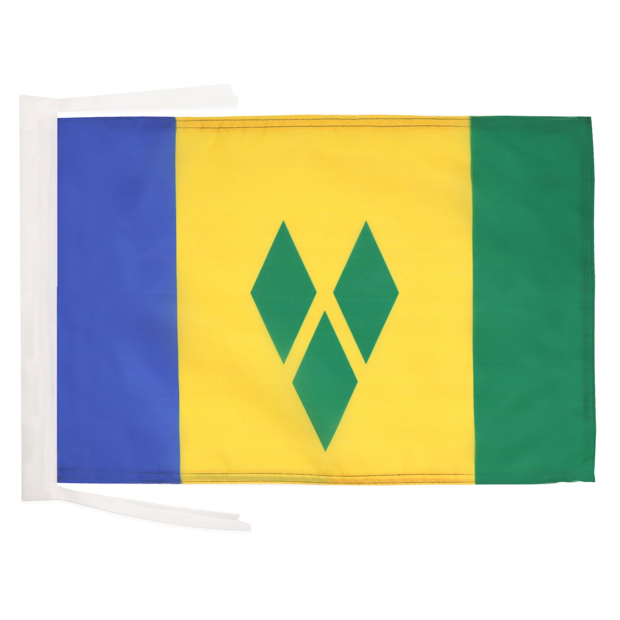 AZ FLAG - Saint Vincent Flag - 18'' x 12'' - 100% Polyester Vicentian Small Banner with Two Cords - Fade Resistant - Vivid Colors - 18x12 in - 45x30 Cm — image 1
