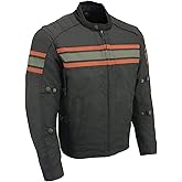 Milwaukee Leather MPM1751 Burnt Orange Leather and Textile Armored Motorcycle Jacket for Men - All Season