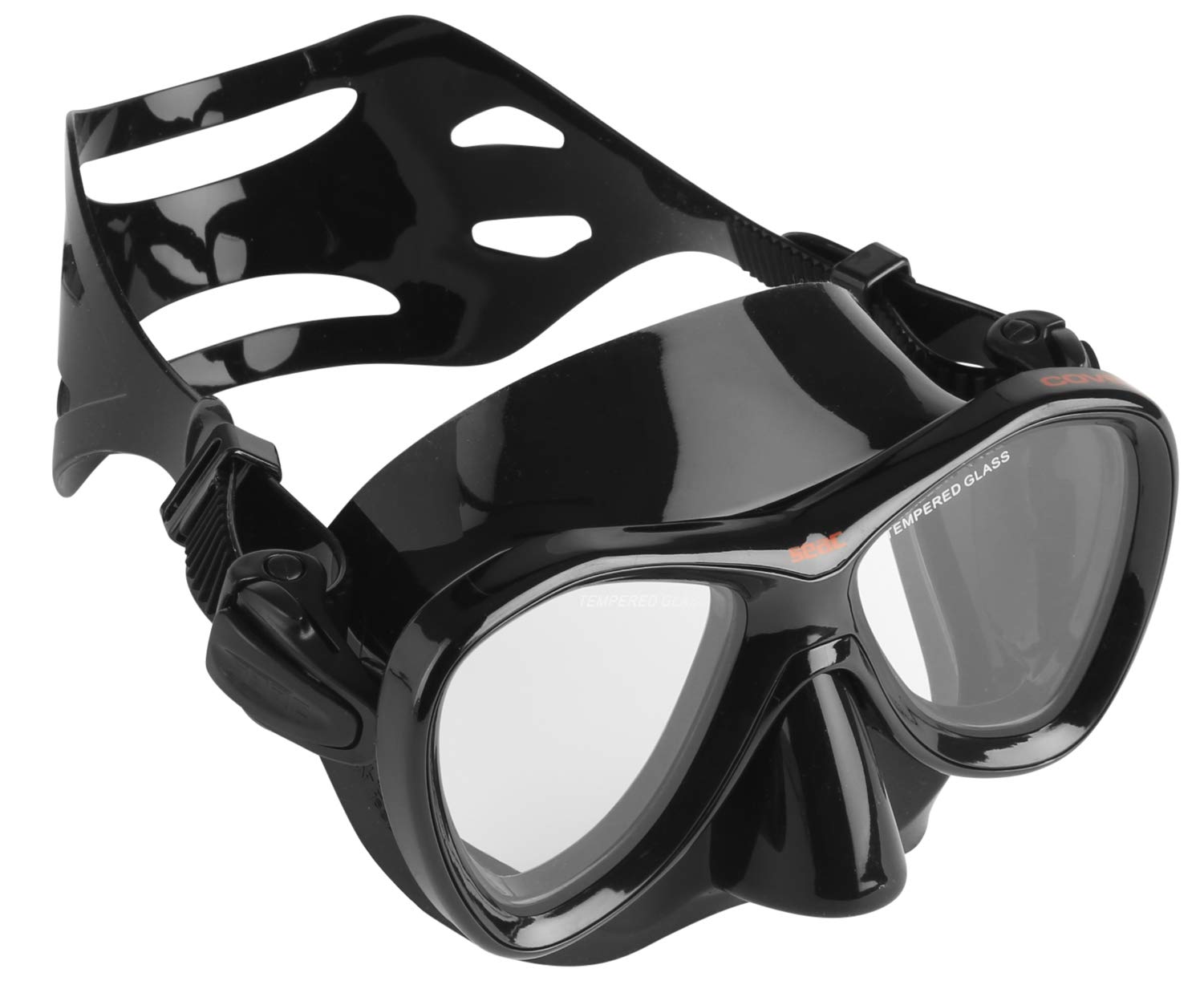 SEAC Cove Diving Mask for Diving, Diving in Apnea and Snorkeling in Hypoallergenic Silicone Black One Size