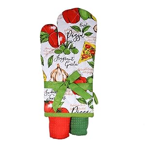 DEI 16 Inches x 5.5 Inches Pizza Oven Mitt and Towel Kitchenware Set