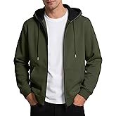 LINENNMAIN Mens Zip Up Hooded Sweatshirt Casual Coat Long Sleeve Hoodies Fashion Drawstring Sweatshirts with Pockets