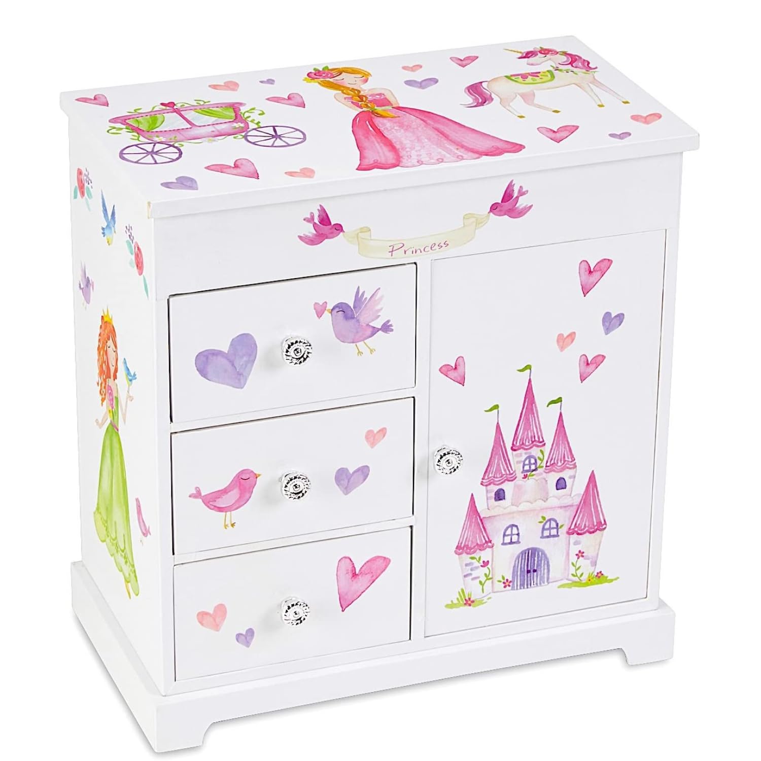 Jewelkeeper Jewelkeeper Jewelry Box for Girls with 3 Drawers - Musical Princess Jewelry Box with Spinning Doll and Dance of the Sugar Plum Fairy Tune - Appreciated Gifts for Kids - 9.5 x 7.75 x 9.5 Inches