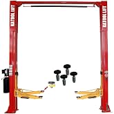 KATOOL 1100lbs 2 Post Car Lift Truck Clear Floor Hoist Manual Safety Releases on Both Sides Repair Tools for Shop and Home Garage