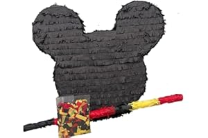 A PINATA 4 U APINATA4U 17.5" Mouse Ears Pinata Kit - Perfect for a Magical Mouse Theme Birthday Party in Classic Black! Includes Stick and Confetti for Extra Fun!