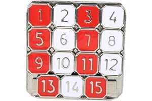 DuskHaven Metal Number Slide IQ Game Funny Portable Pocket 15 Number Birthday Gift