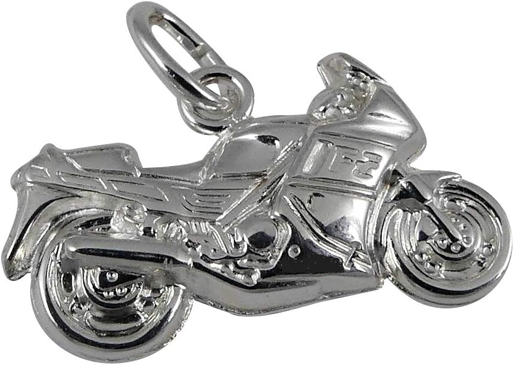 Charm Pendentif Moto En Argent Sterling 925/1000 - Motard Style & Élégance