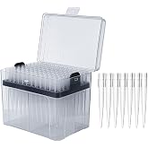 FOUR E'S SCIENTIFIC 1mL Pipette Tips, 1 Rack 96 Tips | 1000&mu;L, Autoclavable Polypropylene (PP), Transparent