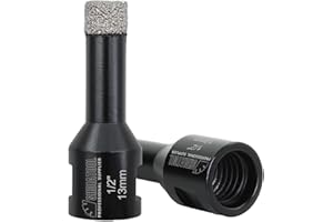 SHDIATOOL Diamond Core Drill Bits 2PCS 1/2 Inch for Porcelain Ceramic Tile Marble Brick Vacuum Brazed Hole saw 13mm