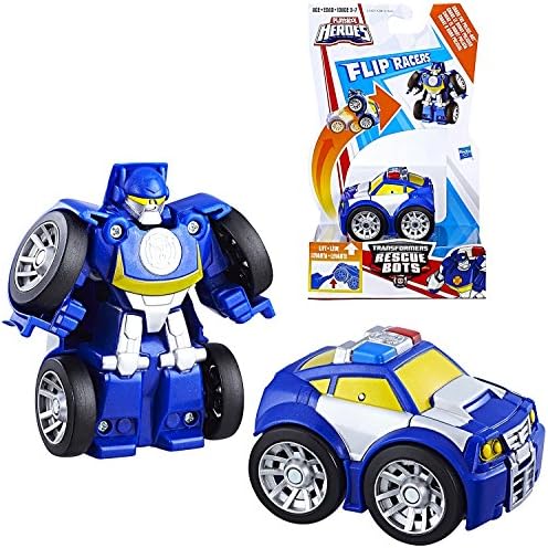 Chase the Police Bot Transformers Playskool Heroes Rescue Bots Flip Racer 2.5"