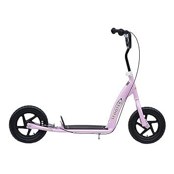 HOMCOM® Tretroller Scooter 12 Zoll Cityroller Kinder Roller Bike 2 Farben (Rosa)
